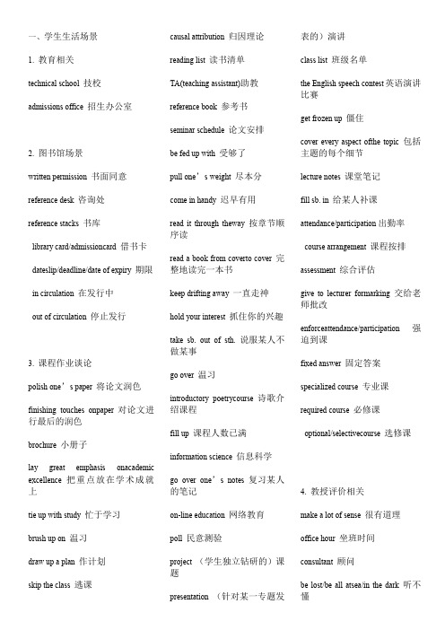 场景英语词汇