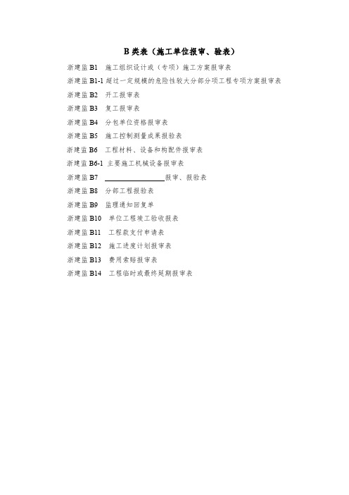 (完整word版)B类表(施工单位报审、报验表)
