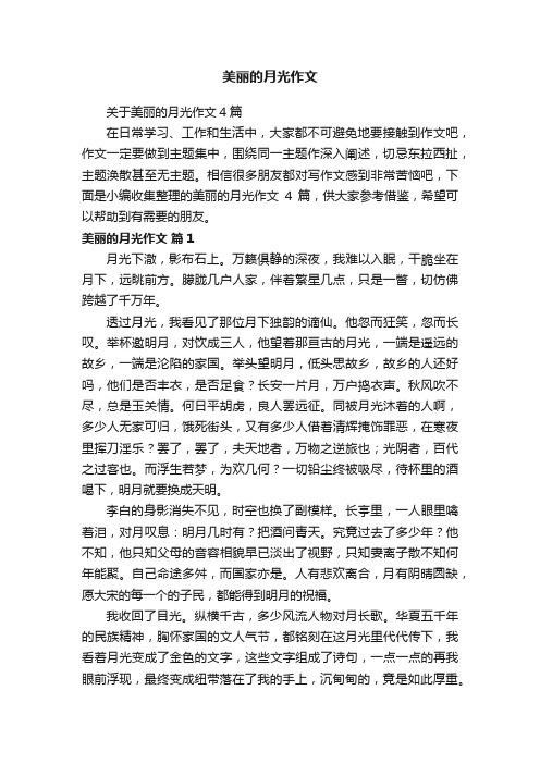 关于美丽的月光作文4篇