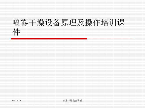 喷雾干燥设备原理及操作培训课件