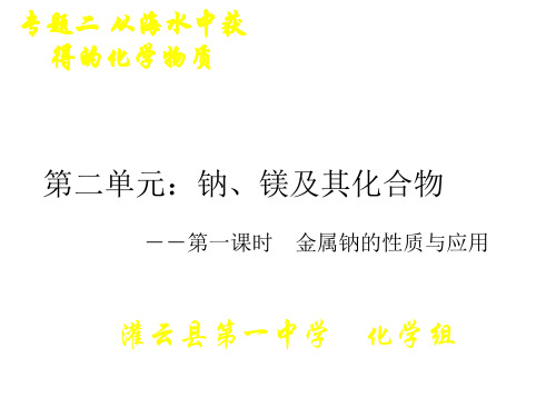 连云港灌云县第一中学高一化学专题二《钠、镁及其化合物-金属钠的性质和应用》课件