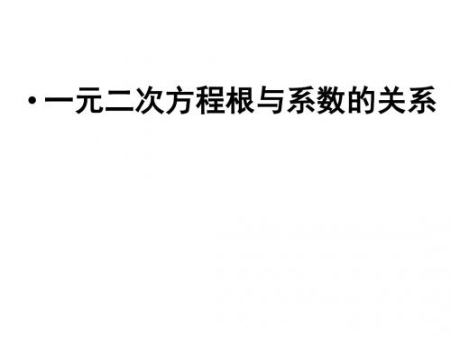 华师版九年级数学根与系数的关系