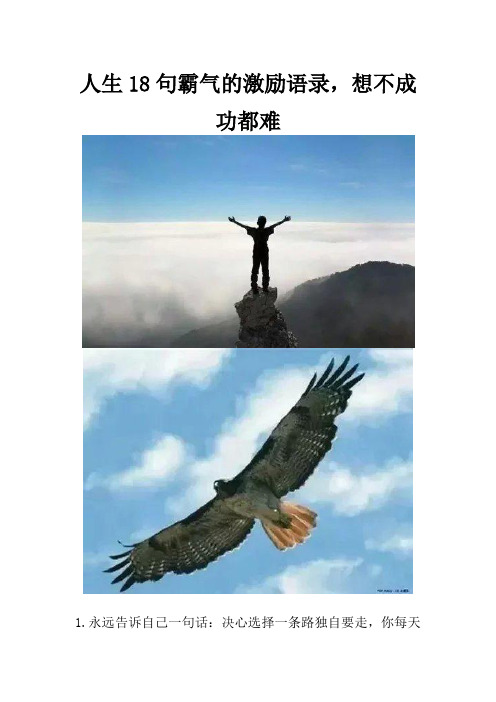 人生18句霸气的激励语录,想不成功都难