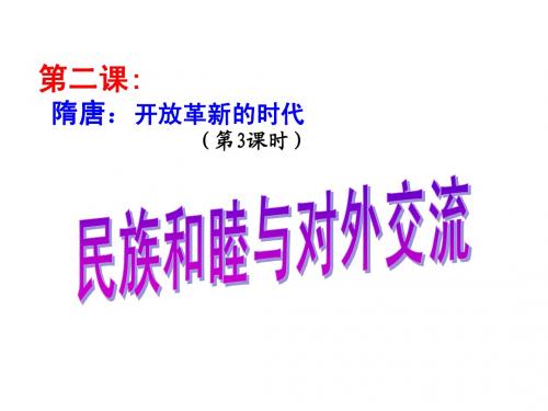 4-2-3 民族和睦与对外交流