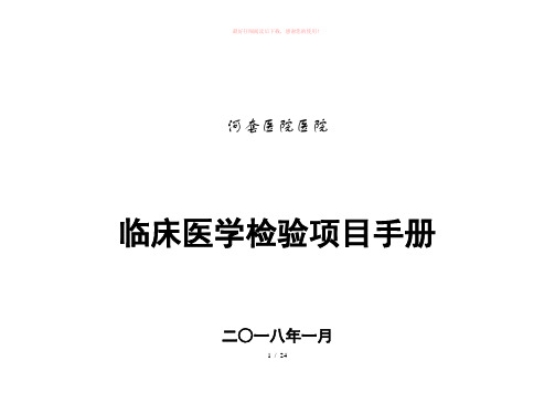 检验科项目手册Word版