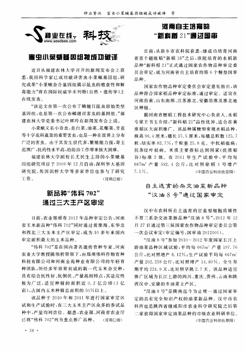 新品种“伟科702”通过三大主产区审定