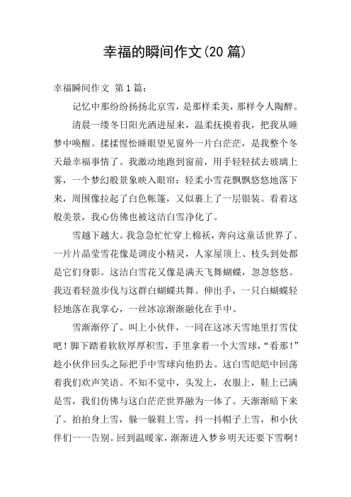 幸福的瞬间作文(20篇)