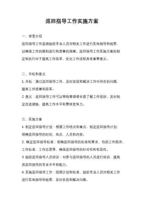 巡回指导工作实施方案