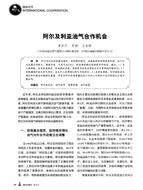 阿尔及利亚油气合作机会