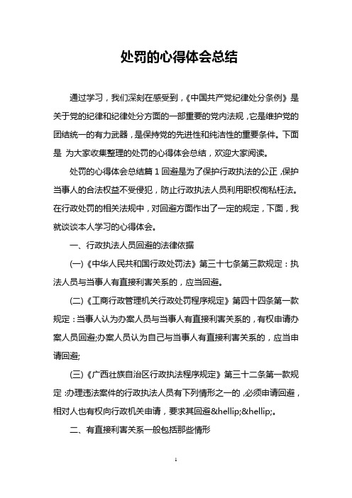 处罚的心得体会总结