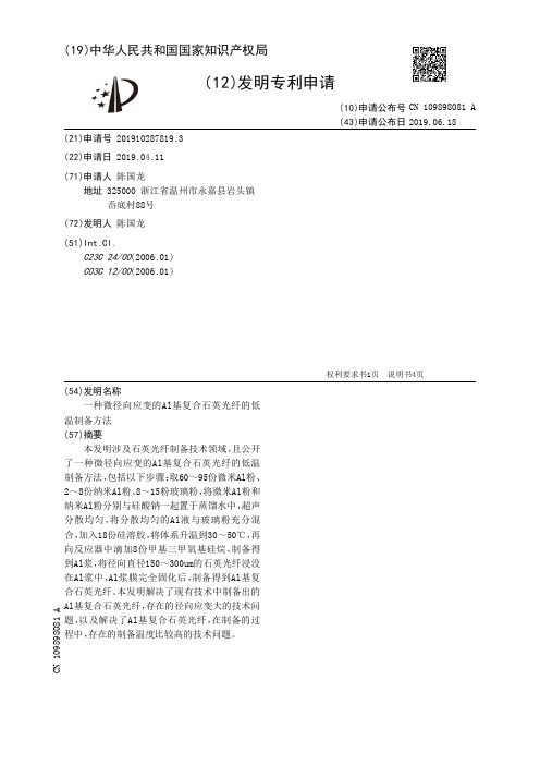 【CN109898081A】一种微径向应变的Al基复合石英光纤的低温制备方法【专利】