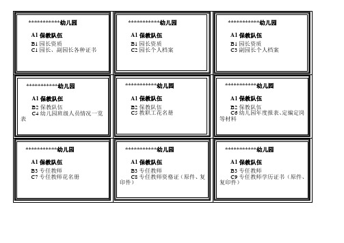 省优质园档案盒标签封面