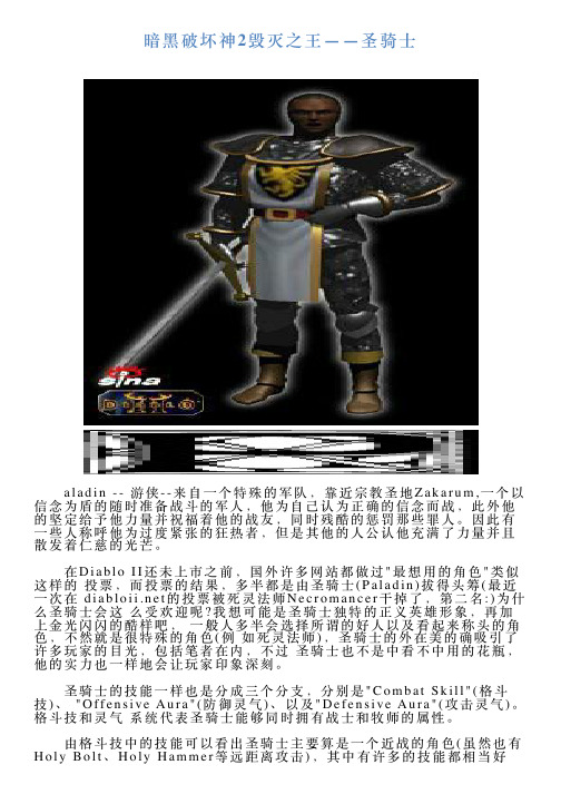 暗黑破坏神2毁灭之王——圣骑士