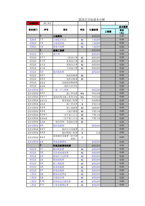 目标成本分解