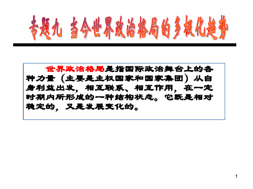 历史必修一专题九当今世界政治格局多极化趋势