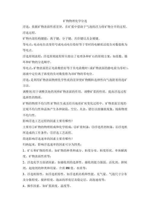 矿物物理化学分选