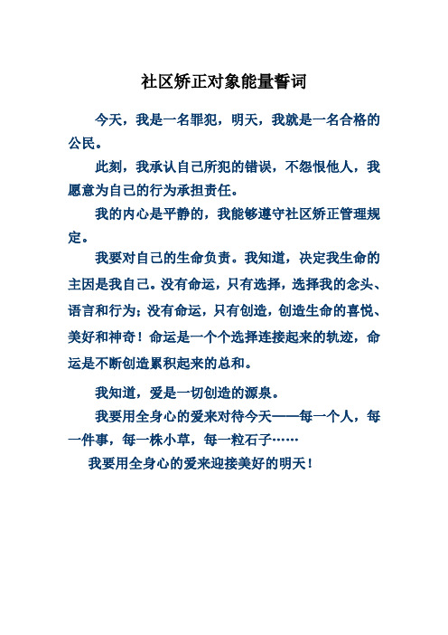 社区矫正对象能量誓词