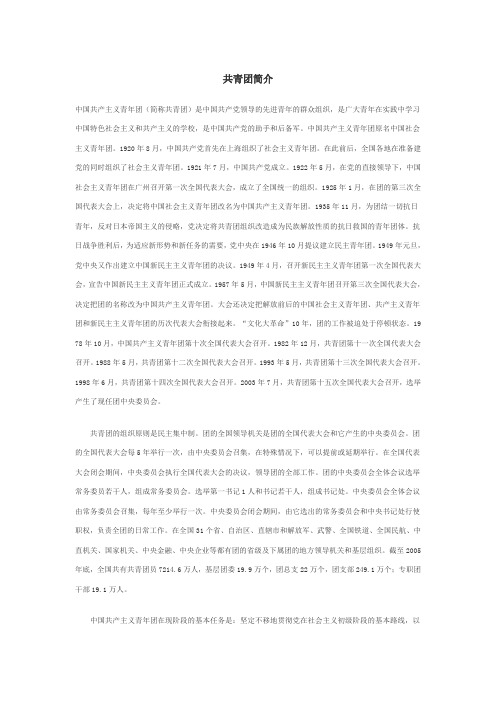 共青团简介