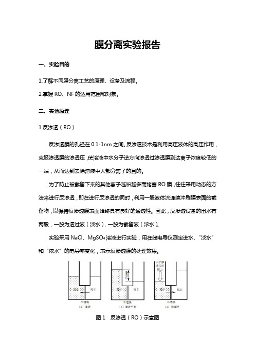 南大化工膜分离实验报告