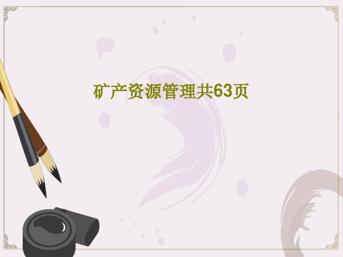 矿产资源管理共63页65页PPT