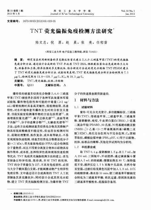 TNT荧光偏振免疫检测方法研究