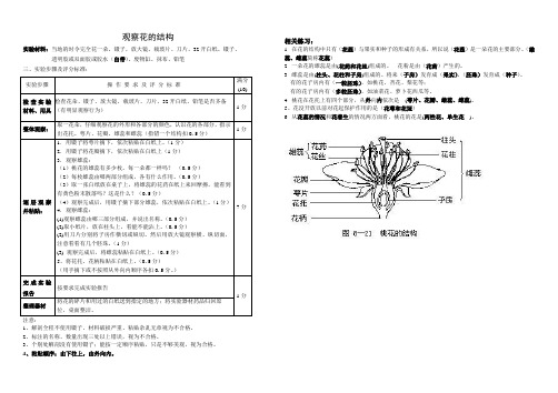 2009、2010实验考试观察花的结构