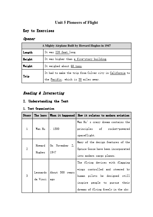 全新版大学进阶英语第二册第五单元答案