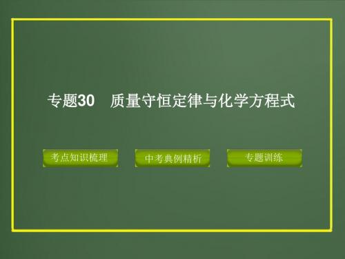 2012版中考科学精品专题30质量守恒定律与化学方程式课件