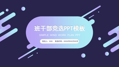 班干部学生会主席竞选竞聘PPT模板