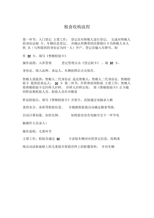 粮食收购流程