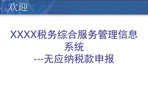 税务综合服务管理信息系统PPT范本