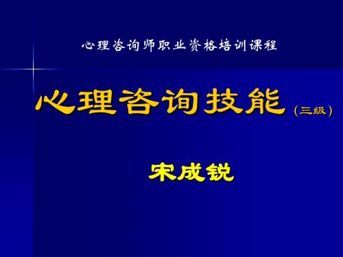 20120327心理咨询技能(三级)