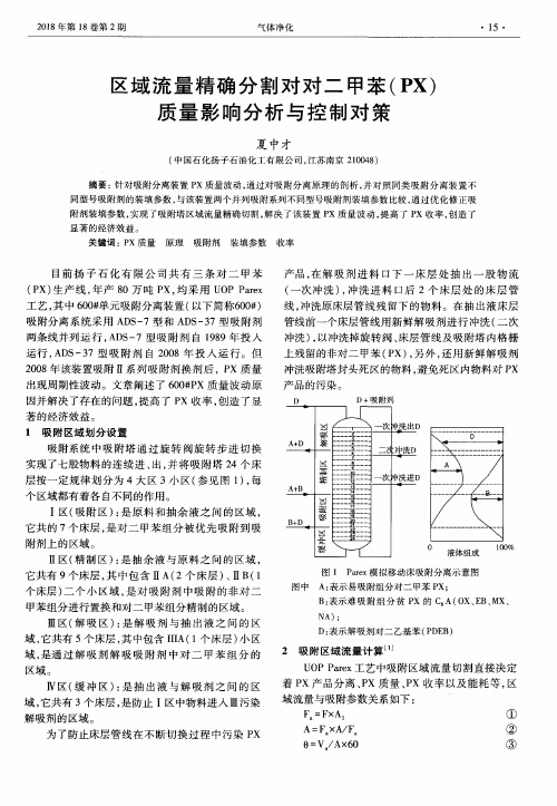 区域流量精确分割对对二甲苯(PX)质量影响分析与控制对策