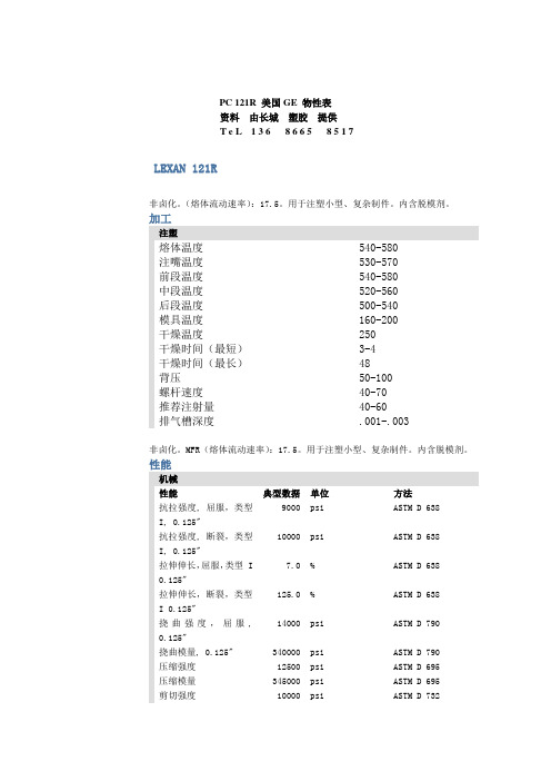 PC 121R 美国GE