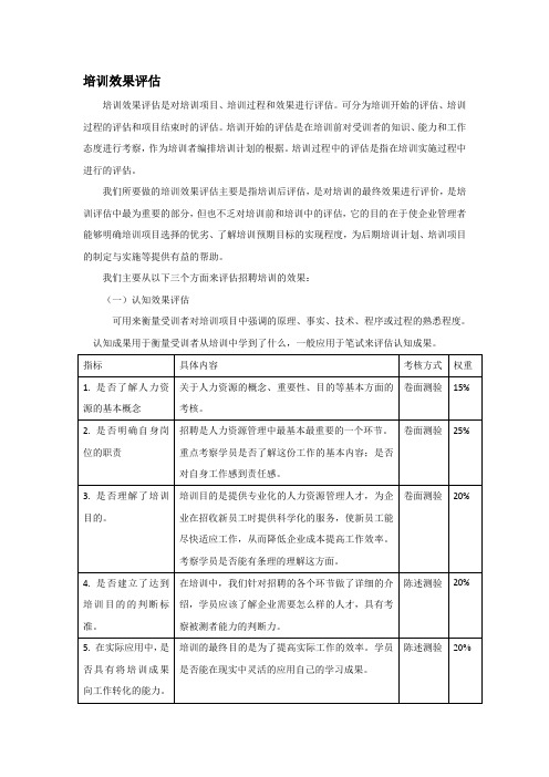 培训效果的评估-反馈
