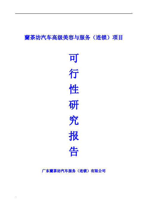 汽车美容与装饰项目可行性报告