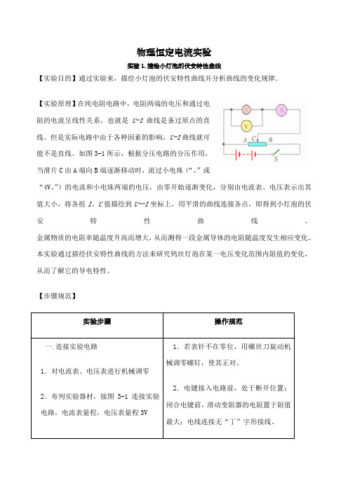 关于物理恒定电流实验总结归纳全