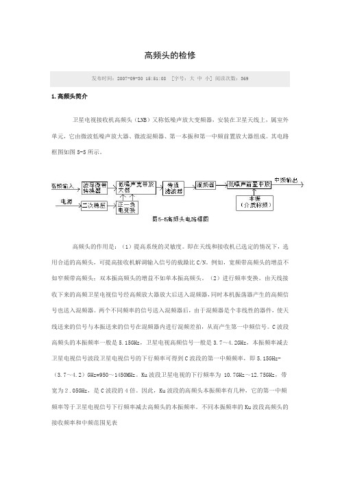 高频头常见故障处理