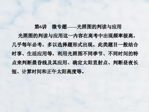 高三地理一轮复习精品课件16：2.3微专题——光照图的判读与应用