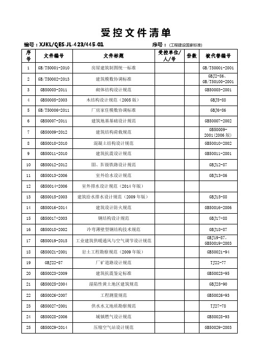 规范清单(GB).