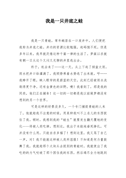 我是一只井底之蛙