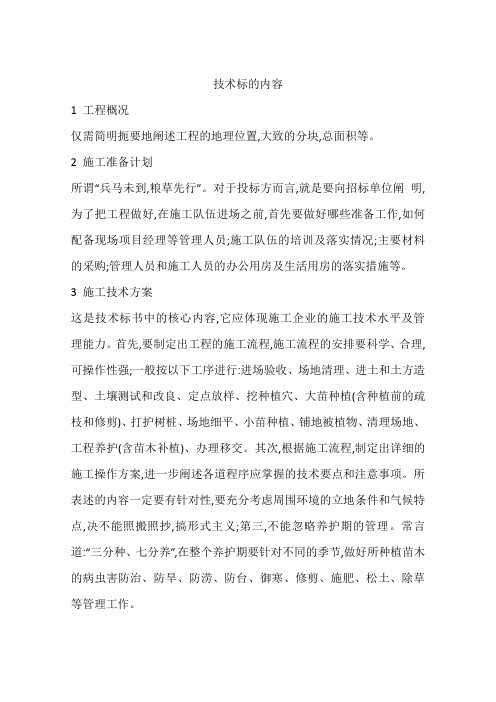 技术标的内容