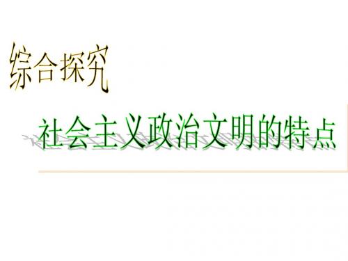 《政治生活》第三单元综合探究：社会主义民主政治的特点和优势_