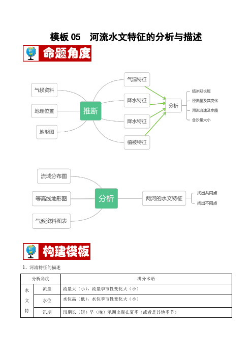 (解析版)模板05  河流水文特征的分析与描述