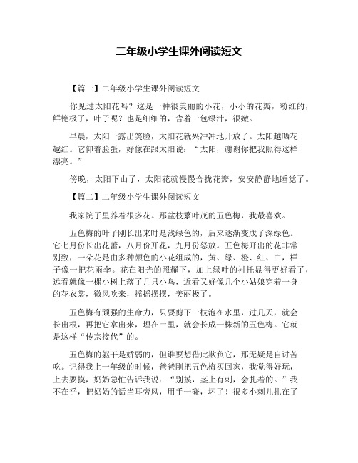 二年级小学生课外阅读短文