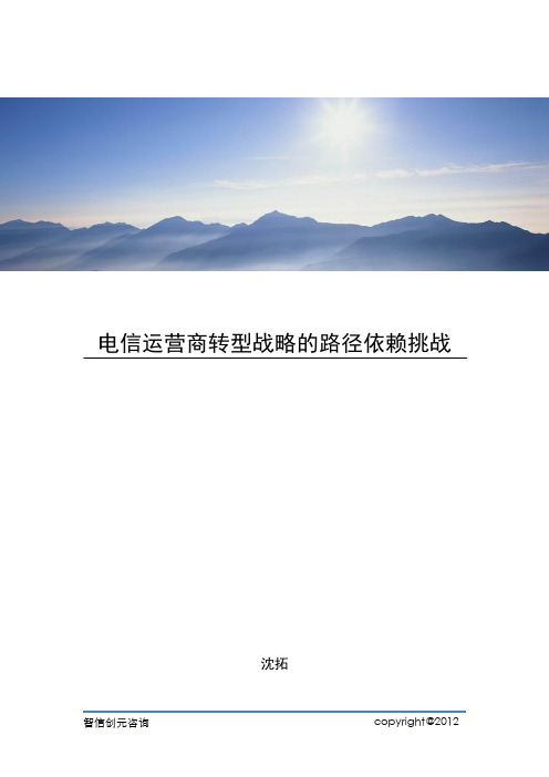 电信运营商转型战略的路径依赖挑战-沈拓