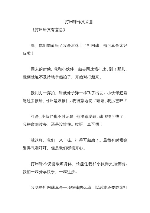 打网球作文立意