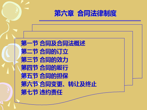 第六章 合同法律制度 《经济法》PPT课件