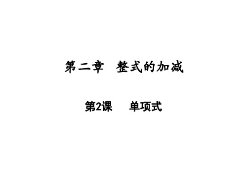 单项式人教版七年级数学上册课件