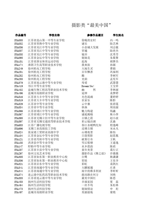 摄影类作品获奖名单